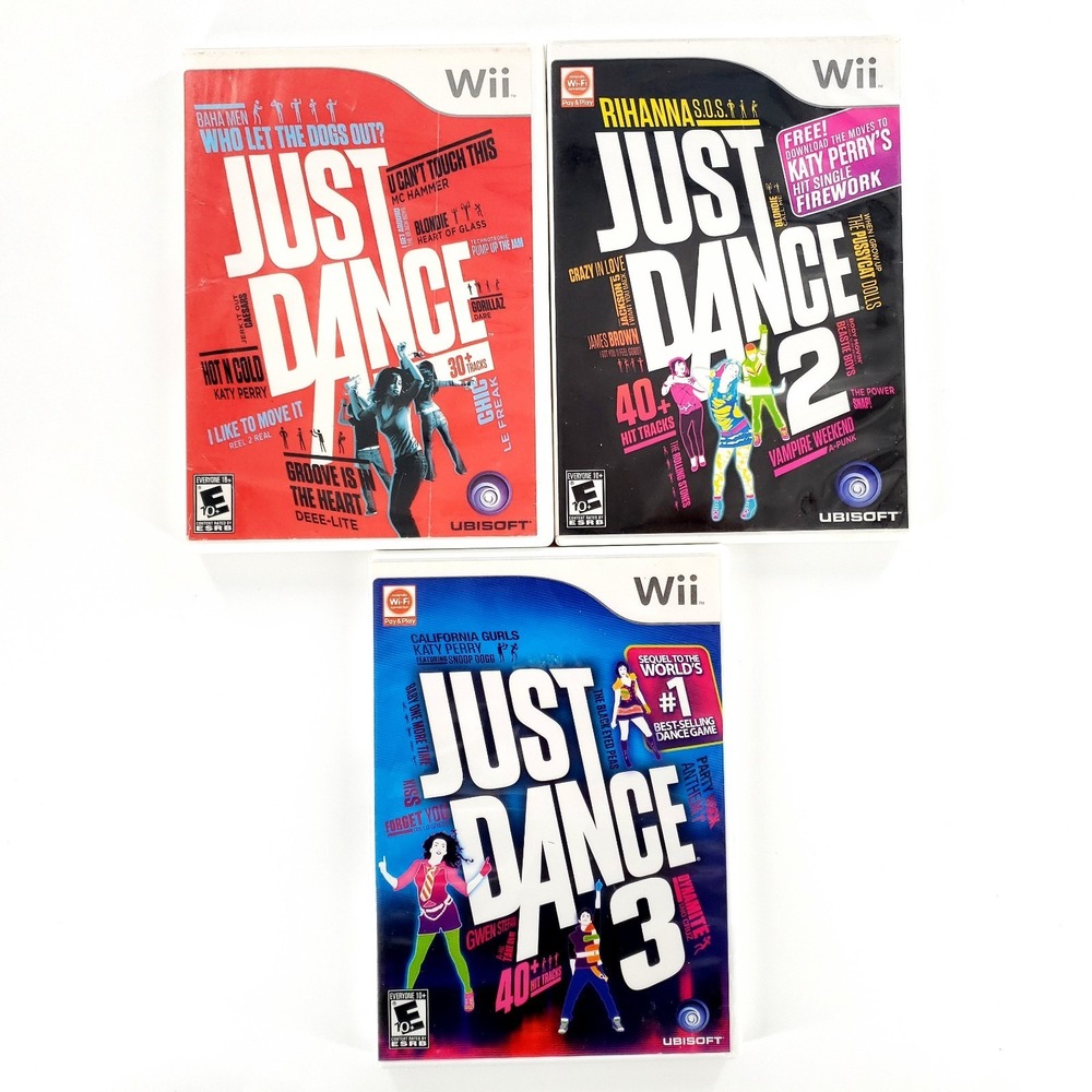 Just Dance 1, 2, 3 Nintendo Wii Lot Of 3 Tested & Works